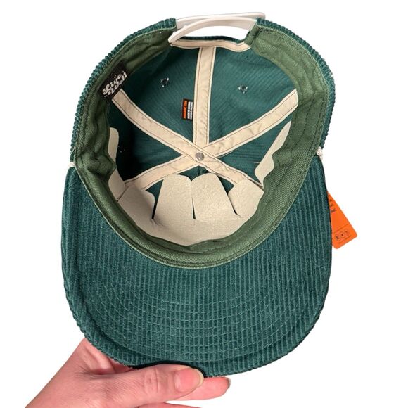 Live Well Pukka Patch Logo Corduroy Snapback Hat Green Adjustable Cap Surf NWT - Picture 5 of 12